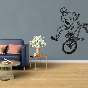 Bicycle Wall Decal Bike Rider Vinyl Wall Sticker Bike BMX Decal for Kids Room SS 222