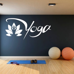 Yoga Lettering Wall Decal\Yoga Wall Sticker/Yoga Wall Art/Yoga Quote/Gym Wall Decor SS 1422