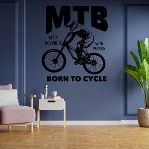 Bicycle Wall Decal Bike Rider Vinyl Wall Sticker Bike BMX Decal for Kids Room SS 233