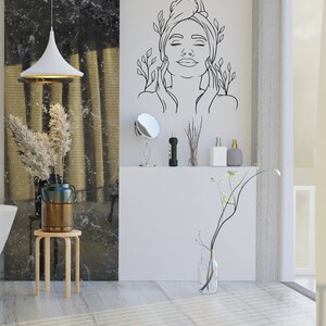 Beautiful Woman Wall Decal, Beauty Salon Wall Art, Girl Wall Sticker, Decal for Bedroom SG 385