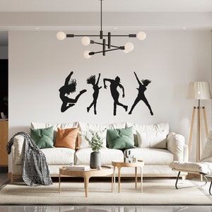 Beautiful Silhouette of Dancing Girls Wall Decal Inspired Woman Wall Decal Сute Girl Wall Sticker Decal Beautiful Dancing Girls  SG 388