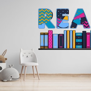 Read Wall Decal/ Lettering READ sticker for kids room/ Read Decal for classroom/ Wall Decal/ Read Wall decor/Books Sticker SS 1096