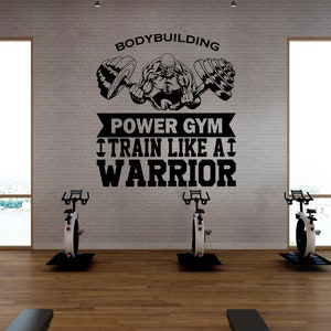 Motivation Quote Wall Decal Bodybuilder Wall Decal Muscle Man Decal Gym Wall Decal Sport Wall Sticker Gym Wall Decor SS 1431