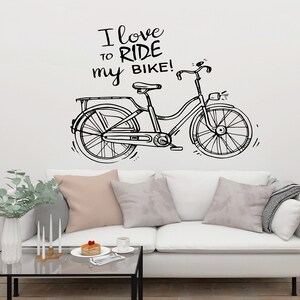 Bicycle Wall Decal Bike Rider Vinyl Wall Sticker Bike BMX Decal for Kids Room SS 218