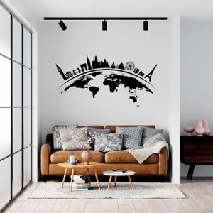 Wall Decal City Skyline Wall Decor Vinyl Wall Sticker City Skyline  SS 0002