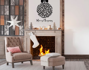Vinyl Sticker Merry Christmas, Christmas decor, Merry Christmas wall decal, Christmas tree decal, Christmas door decal SG0018