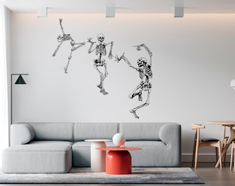 Dancing Skeleton Decal\Wall Decal Funny Skeleton\Wall Decor Skeleton Wall Sticker SG 671