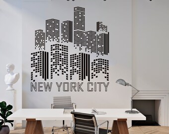 New York Wall Decal Wall Decal NY City Wall Decor New York Vinyl Wall Sticker City Skyline  SS 266