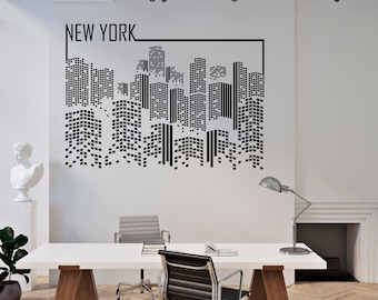 New York Wall Decal Wall Decal NY City Wall Decor New York Vinyl Wall Sticker City Skyline  SS 267