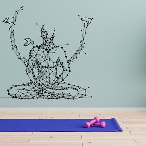 Yoga Abstract Wall Decal\Yoga Wall Sticker/Yoga Abstract Wall Art/Yoga Lotus Position wall decal SS 1502