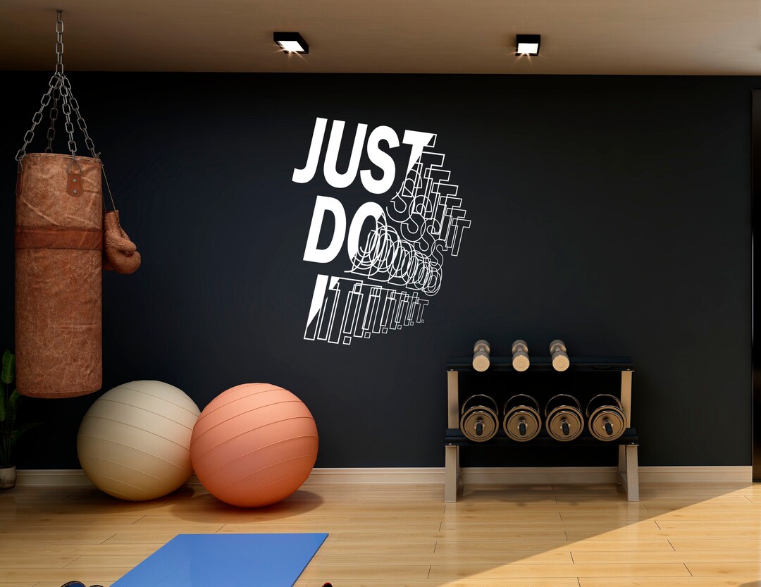 Just Do It Wall Decal Wall Decal Motivational Quote Gym Wall Etsy