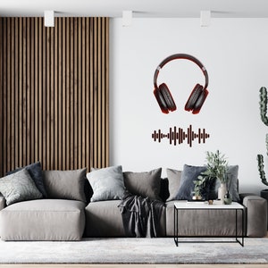 Music Wall Decal HEADPHONES Wall Sticker Musician Wall Decor SS 605