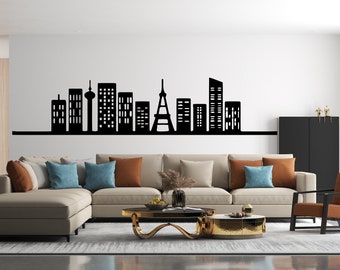 Wall Decal City Skyline Wall Decor Vinyl Wall Sticker City Skyline  SS 254