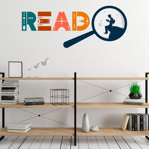 Read Wall Decal/ Lettering READ sticker for kids room/ Read Decal for classroom/ Wall Decal/ Read Wall decor/Books Sticker SS 1302