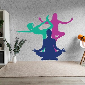 Yoga Colored Wall Decal\Gym Yoga Wall Decal Yoga Wall Sticker Gym Wall Decor SS 1212