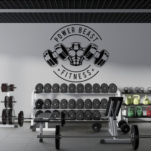 Bodybuilder Bulldog Decal Strong Dog Wall Decal Gym Wall Decal Sport Wall Sticker Gym Wall Decor  SS 1020