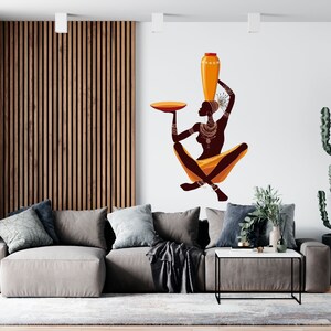 Beautiful Woman With A Bowl On Her Head Wall Decal Girl Wall Sticker Decal for Beauty Salon  SS 378
