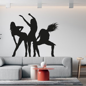 Beautiful Silhouette of Dancing Girls Wall Decal Inspired Woman Wall Decal Сute Girl Wall Sticker Decal Beautiful Dancing Girls  SS 368