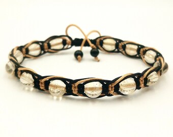 CITRINE triple bracelet - Macramé - Natural stones