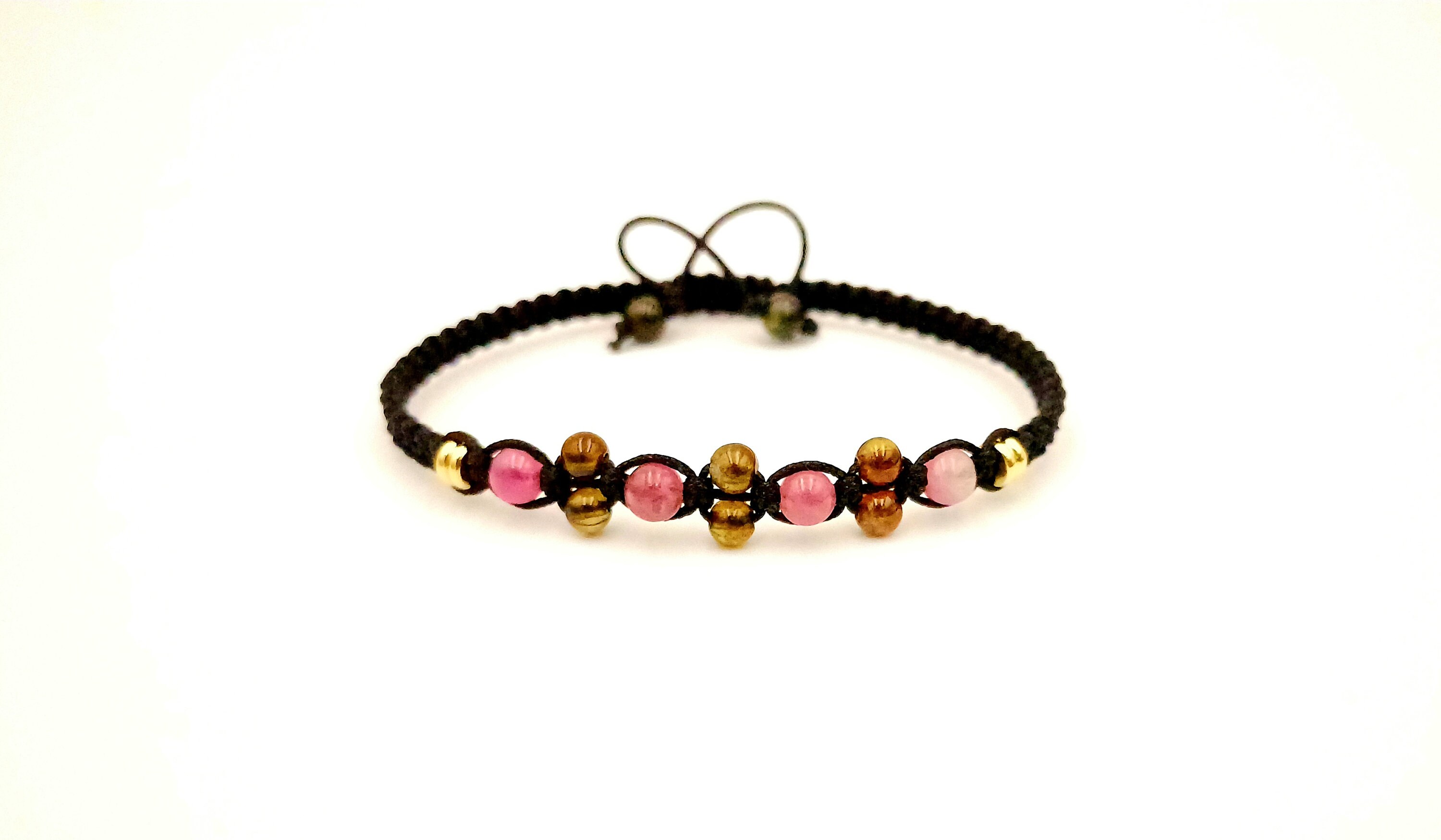 TOURMALINE bracelet - Natural stones - Macramé
