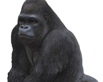 Vivid Arts - Real Life Standing Gorilla Resin Ornament Sculpture - 27.5cm Tall