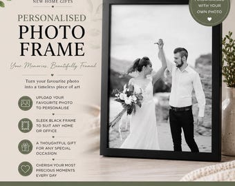 Personalisierter Fotorahmen Druck | Benutzerdefinierte Foto-Posterrahmen | Laden Sie Ihr eigenes Bild hoch | Geschenk für Sie | Erinnerung Wandkunst