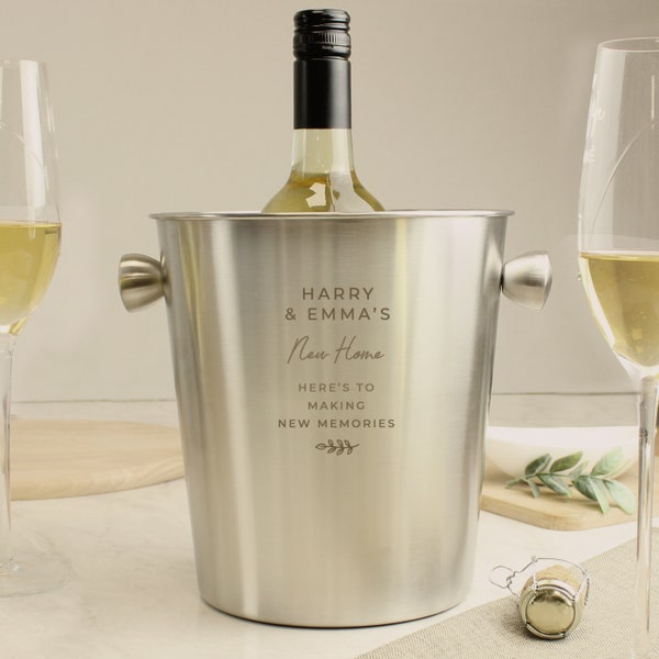 Personalised Free Text Stainless Steel Ice Bucket - Champagne Bucket - Beer Bucket - Wedding Gift - Birthday Gift - Celebration Gift