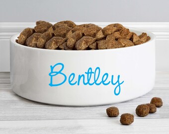 Personalised Blue Name 14cm Medium Pet Bowl