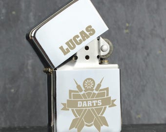 Personalisierbares Zippo Feuerzeug Mit Dartscheiben-Gravur – Edelstahl, Windfest – Geschenkidee
