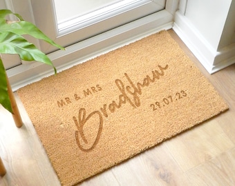 Personalised Couples Rectangle Indoor Doormat - Home Decor - House Warming Gift