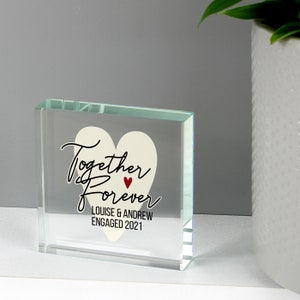 Token de cristal personalizado Together Forever - Regalo para parejas, regalo de boda, regalo de San Valentín