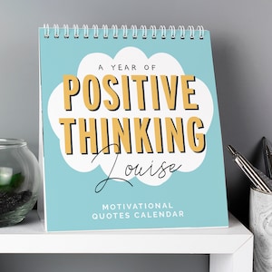 Personalised Motivational Quotes Desk Calendar - Start from Any Month - Good Vibes, Perfect Study Gift, Work Calendar, Self Care Calendar