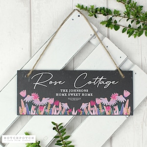 Personalised Hotchpotch Wild Flower Hanging Slate Plaque - Perfect Garden Gift - Birthday Gift - New Home Gift - Garden Gift