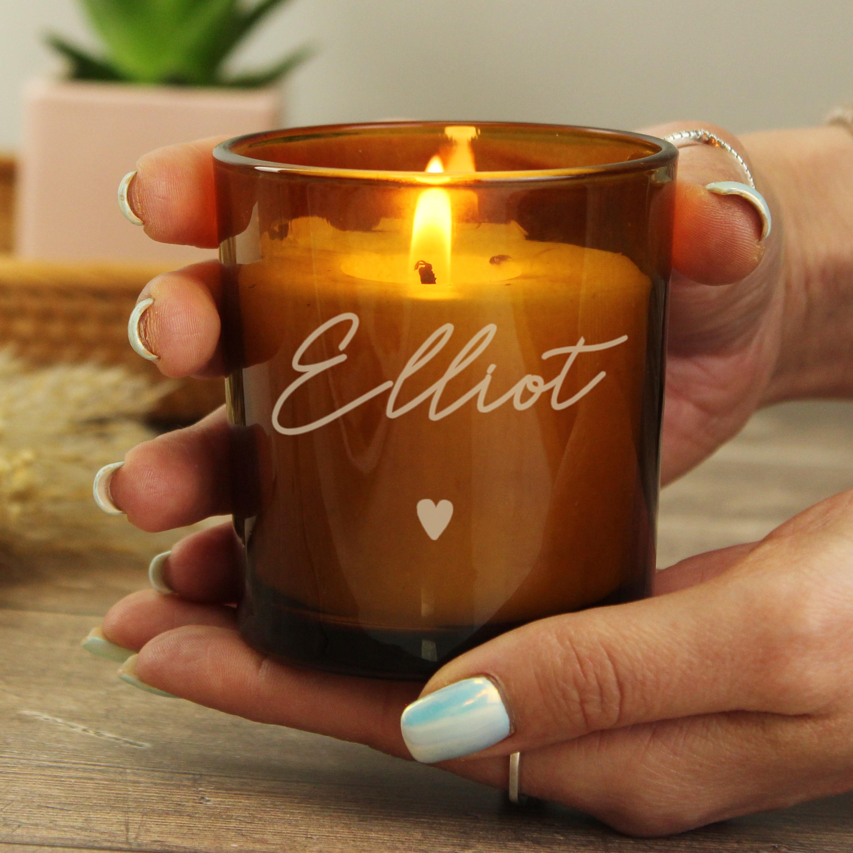 Soy Wax Candle Baltic Amber Scented Candle - Natural In Glass Jar For ...