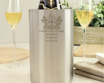 Personalised House Wine Cooler - Champagne Bucket - Wine Cooler - New Home Gift - Birthday Gift - Celebration Gift