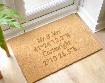 Personalised Free Text Rectangle Indoor Doormat - Home Decor - House Warming Gift
