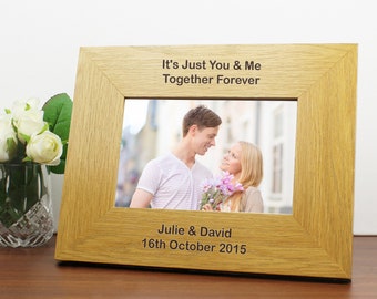 Personalised Oak Photo Frame 6x4 | Custom Message Picture Frame | Family Memory Gift | Anniversary Keepsake | New Home Photo Decor
