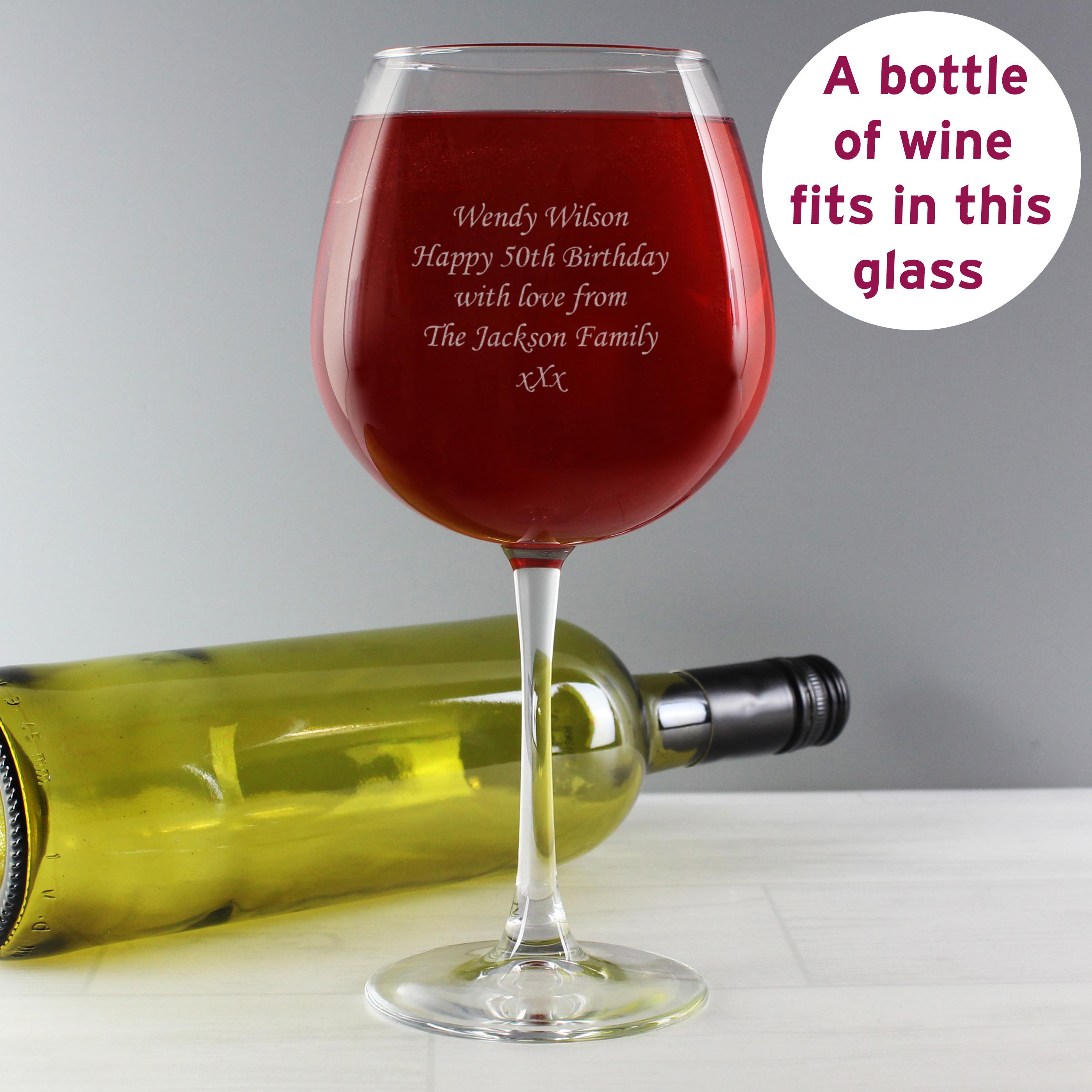 Personalisierte Flasche Weinglas - Passend für eine volle Flasche Wein - Perfektes Weihnachtsgeschenk - Geburtstagsgeschenk
