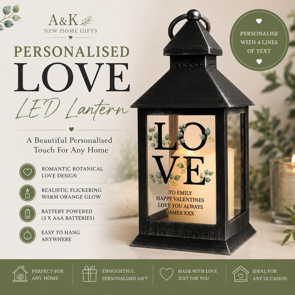Personalized Love LED Lantern