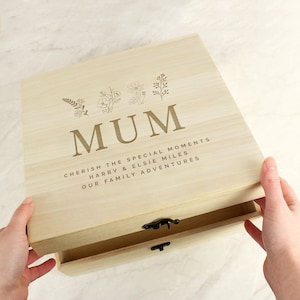 Personalisierte Blumen-Holz-Fantasic-Qualitäts-Andenken-Box für jede Rolle