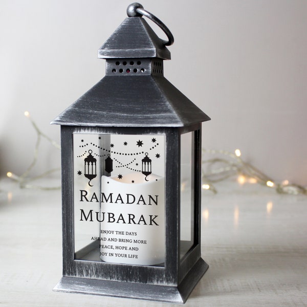 Personalised Metal Eid and Ramadan Black Lantern Ornament