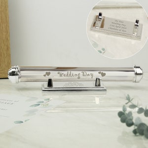 Personalisierter Hochzeitstag Versilberter Zertifikatshalter, Perfekt für Hochzeitsgeschenk, Jubiläumsgeschenk, Verlobungsgeschenk