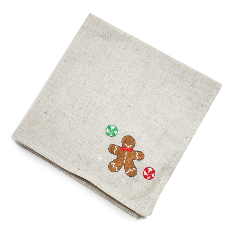 Bakers Biscuit Embroidered Christmas Gingerbread Man Table Runners