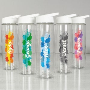 Bottiglia per bevande riutilizzabile ed ecologica personalizzata con design Splash - Regalo perfetto - 800 ml, disponibile in blu, grigio, arancione, verde, rosa
