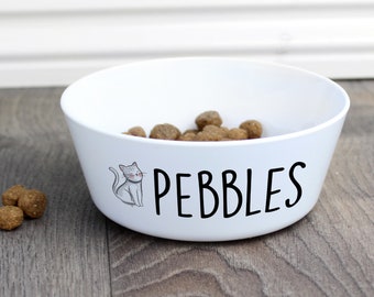 Personalised Scribble Cat Plastic Cat Bowl