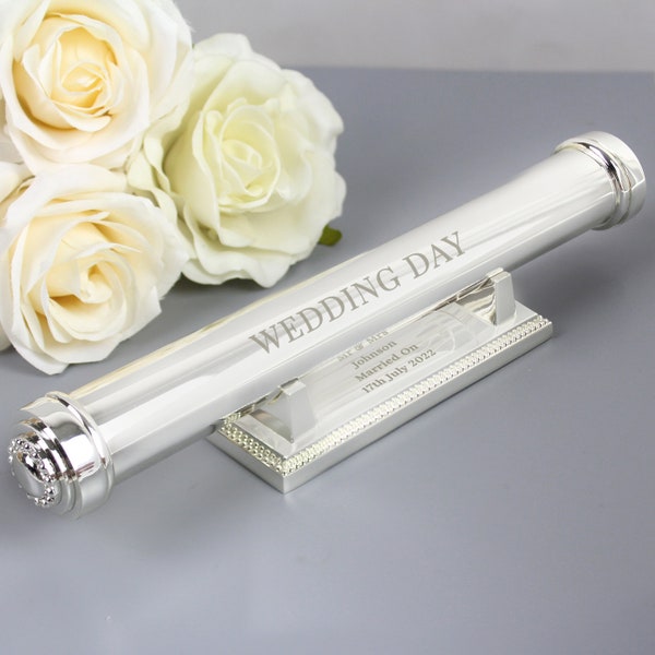 Personalised Free Text Silver Plated Certificate Holder and Stand, Perfect for Graduation, Wedding, Birth, Special Award