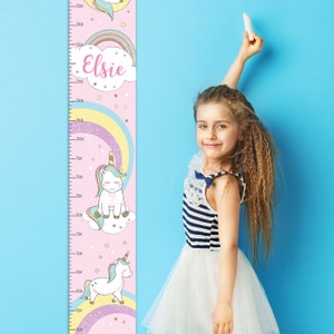 Baby Einhorn Messlatte mit Messlatte - Geschenke für Kinder - Baby Zimmer Dekoration - Kinder Wand Kunst