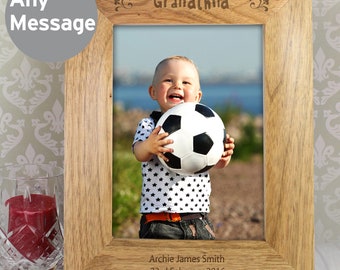Personalised Grandchild 5x7 Photo Frame | Wooden Grandparent Picture Frame | Grandma Grandpa Gift | Family Keepsake | Portrait Photo Frame