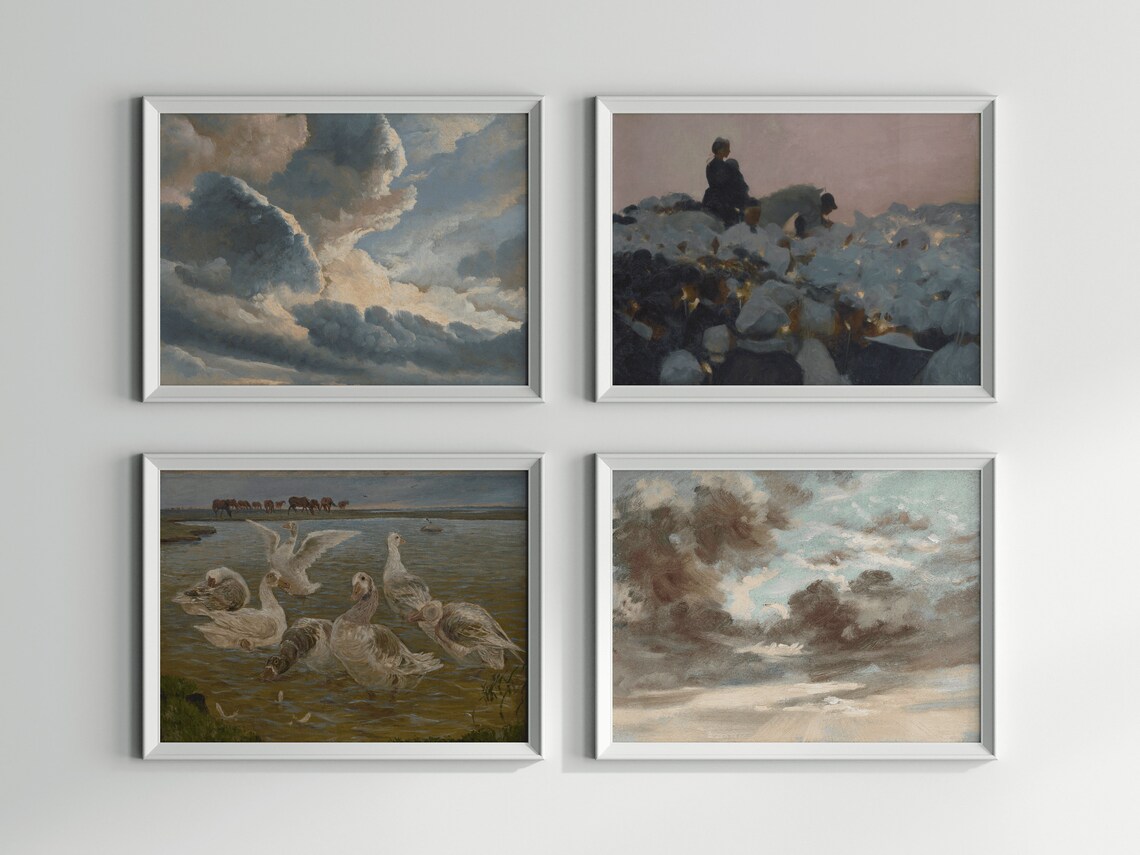 2700 Vintage Printable Wall Art, Antique Oil Painting, Digital Download ...