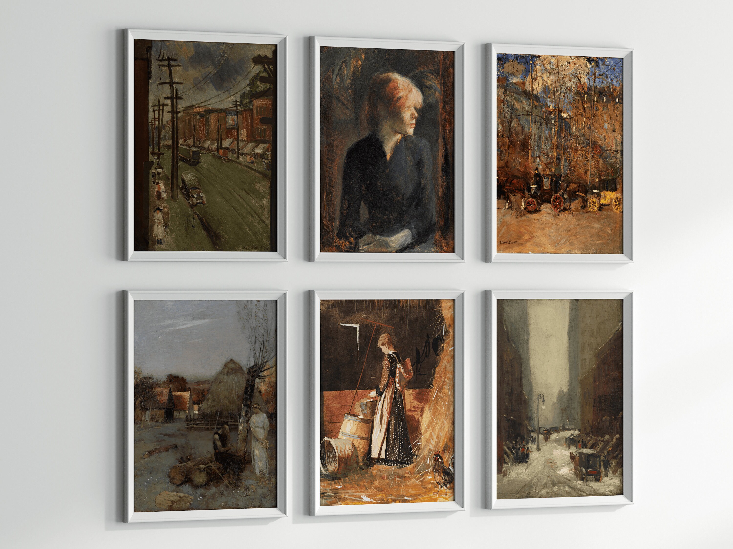 2700 Vintage Printable Wall Art, Antique Oil Painting, Digital Download ...